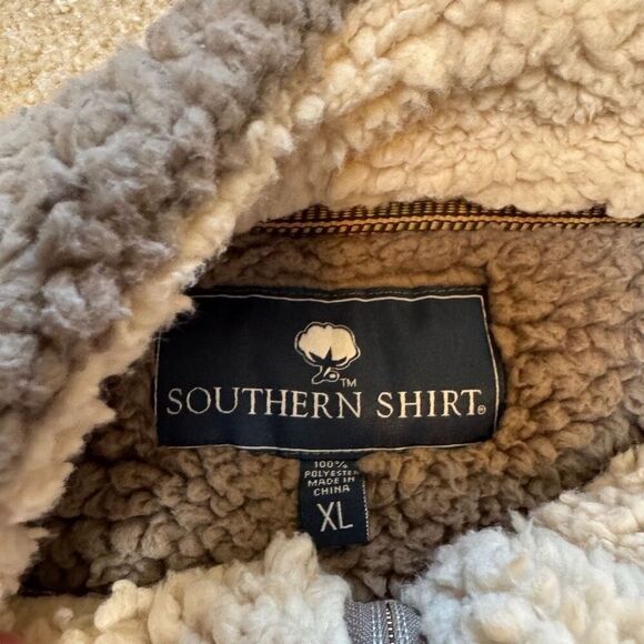 The Southern Shirt Co Quarter Zip‎ Sherpa Pullover Walnut Brown Women’s Size XL - Picture 3 of 8